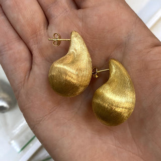 Orecchini A Goccia "Drop Gold Satin" in Argento 925%