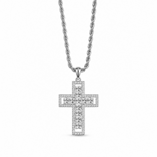 Collana Corda Croce in Argento 925%