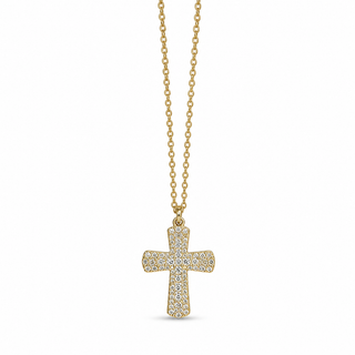 Collana Croce Pavé Gold in Argento 925%