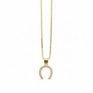 Collana Ferro di Cavallo Pavè in Argento 925%