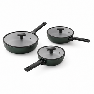 Set 3 Padelle con Coperchio "Titan Pro Green" Sambonet