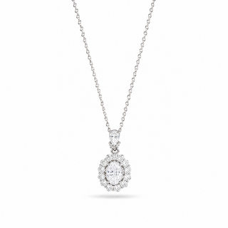 Collana Pietra Ovale Bianca In Argento 925%