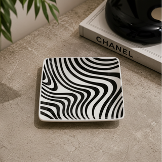 Bomboniera Coppetta Quadra "Home Monochrome Zebra" Rosenthal 12 cm.