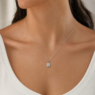 Collana Quadrifoglio Pavè in Argento 925%