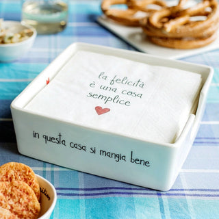 Portatovaglioli con Set 20 Tovaglioli Simple Day
