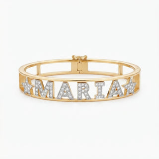 Bracciale Manetta Con Nome Personalizzabile in Acciaio Gold