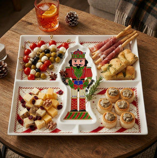 Piatto Aperitivo a Scomparti "Nutcracker Twist" Easy Life 25x25 cm.