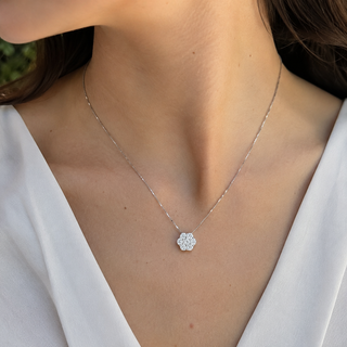 Collana Fiore In Argento 925%