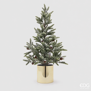 Vaso Nida Cilindro con Pino Innevato EDG h.56 cm.