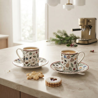 Bomboniera Box 2 Tazzine Caffè Hervit 8x6 cm.