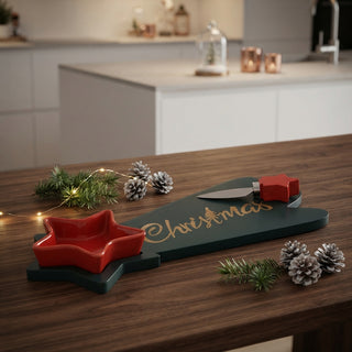 Bomboniera Set Tagliere Stella X'mas Hervit 32x14 cm.