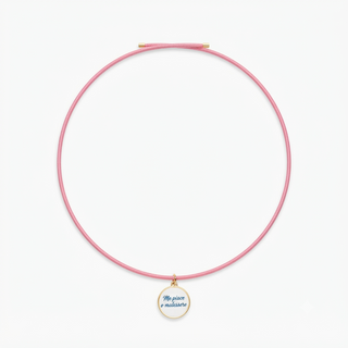 Choker Magnetico con Ciondolo "Me Piace o' malessere" in Argento 925%