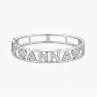 Bracciale Manetta Con Nome Personalizzabile in Acciaio Silver