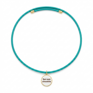Choker Magnetico con Ciondolo "Non sono Cioccolata" in Argento 925%