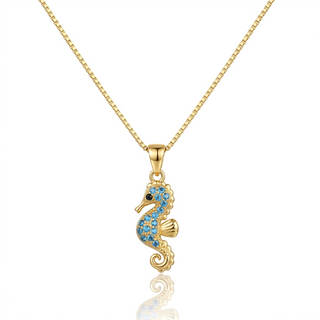 Collana Cavalluccio Marino Gold Argento 925%