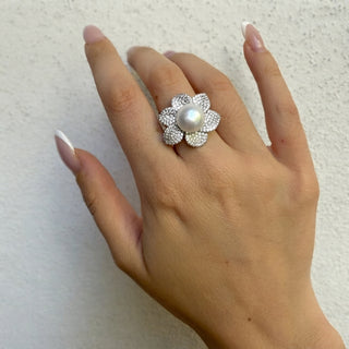 Anello Foglie Regolabile in Argento 925%