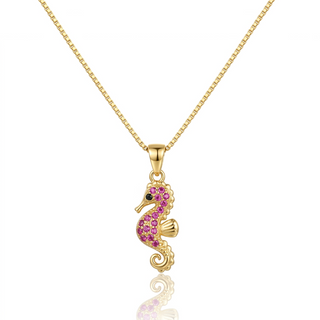 Collana Cavalluccio Marino Gold Argento 925%
