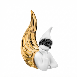 Bomboniera Corno Bianco/Oro Pulcinella Bongelli Preziosi h.14 cm.