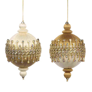 Set 2 Sfere Natalizie Jewel Gold & Cream Goodwill 10 cm.