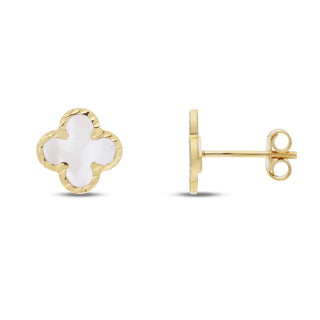 Orecchini Quadrifoglio Madreperla Oro Giallo 18 kt.