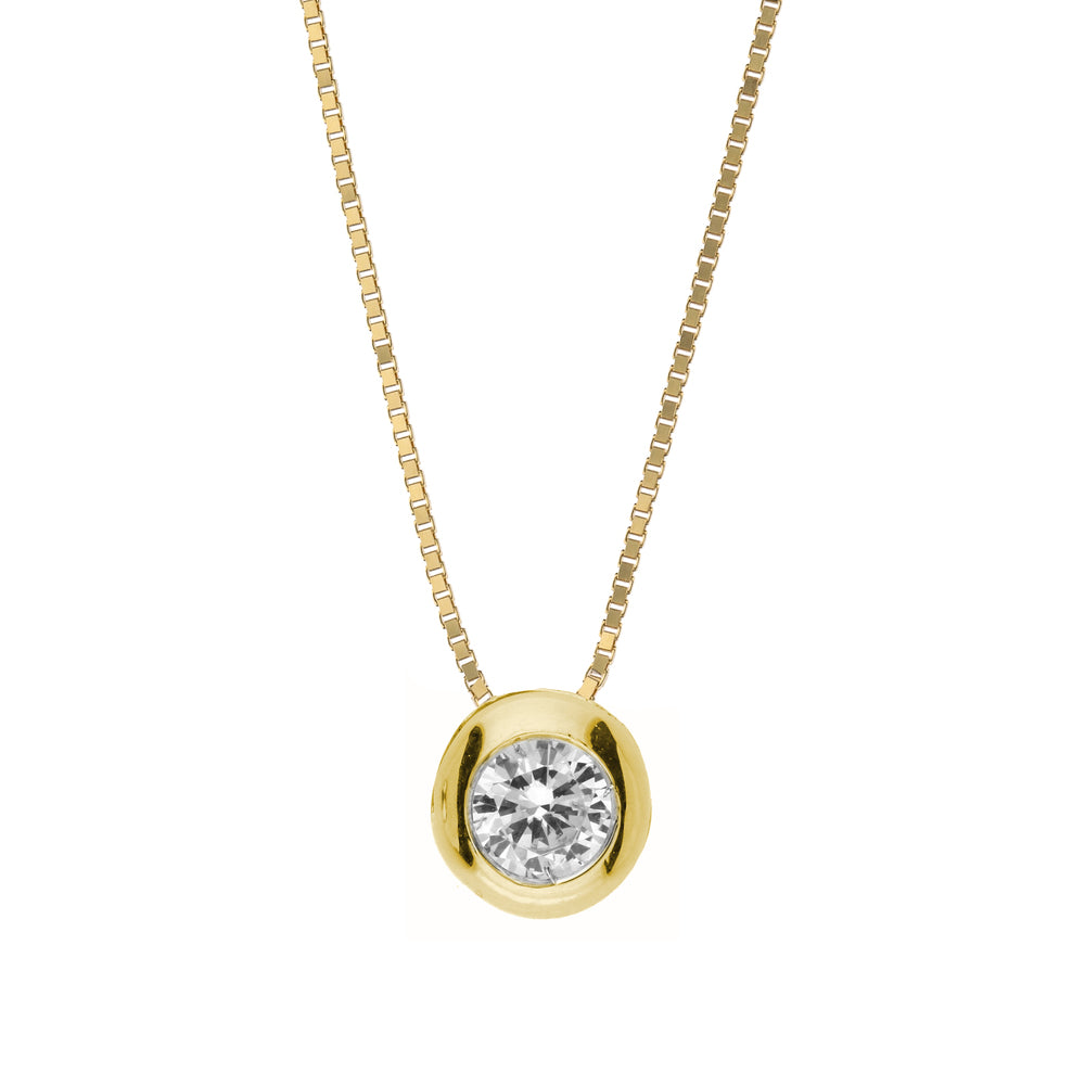 Miore – Collana Con Pendente In Oro Giallo 9K, 45 Cm, Con Perla, Certificato Di Autenticità E Astuccio Regalo
