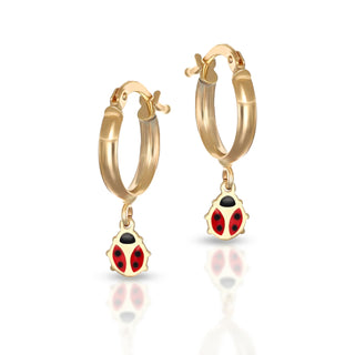 Orecchini a Cerchio Brillì Coccinella Dana L’Or 9 Carati