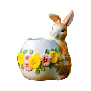 Vaso Uovo Coniglio "Hand Painted" Palais Royal h.11 cm.