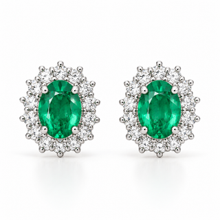 Orecchini Smeraldi e Diamanti in Oro 18 kt. Giorgio Visconti