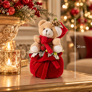 Pouf Teddy "Emozioni di Natale" Fiori di Lena h.20 cm.