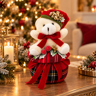 Pouf Teddy "Emozioni di Natale" Fiori di Lena h.20 cm.