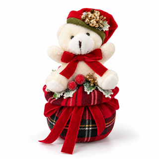 Pouf Teddy "Emozioni di Natale" Fiori di Lena h.20 cm.