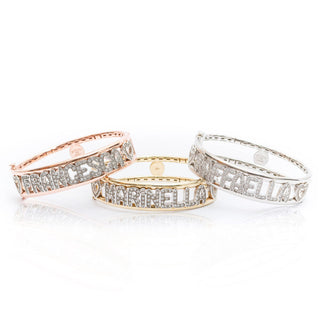 Bracciale Rigido Manetta Nome Personalizzabile in Argento 925 Oro Rosa