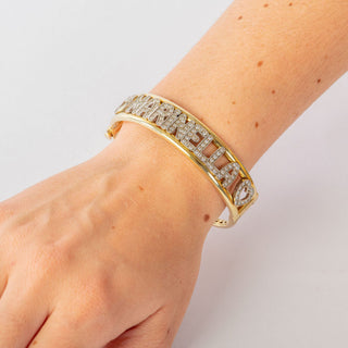Bracciale Rigido Manetta Nome Personalizzabile in Argento 925 Oro