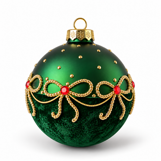 Set 2 pz. Sfere Glass Ball "Emozioni di Natale" Fiori di Lena Ø12 cm.