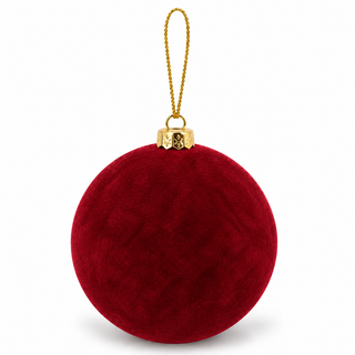 Set 2 pz. Sfere in Velluto Rosso h.12 cm.