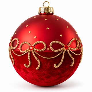Set 2 pz. Sfere Glass Ball "Emozioni di Natale" Fiori di Lena Ø15 cm.