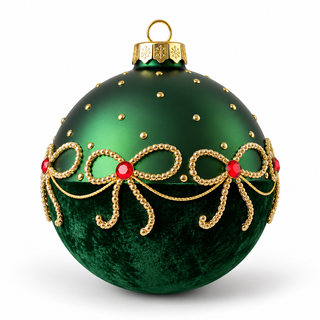Set 2 pz. Sfere Glass Ball "Emozioni di Natale" Fiori di Lena Ø15 cm.