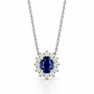 Collana Zaffiro e Diamanti in Oro 18 kt. Giorgio Visconti