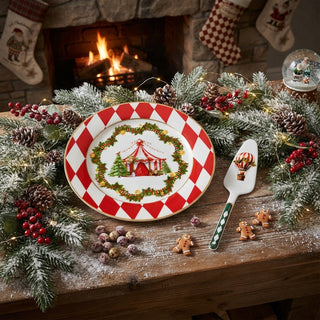 Set Piatto Torta+Paletta per Dolci Xmas Circus Fade Maison