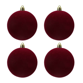 Set 4 Sfere in Velluto Bordeaux Ø 10 cm.