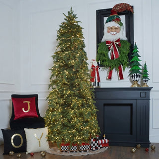 Albero di Natale Pino Courmayeur Slim 2400 MiniLed Fiori di Lena - h.210 cm.