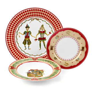 Servizio di Piatti 36 Pz. "Vintage Toys" Nuvole di Stoffa
