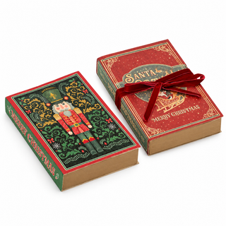 Set 2 Libri Natalizi Decorativi Christmas Book Nutcracker & Santa's Book Timstor