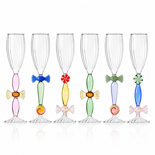 Set 6 Flute "Sweet and Candy" Ichendorf Milano h.24 cm.