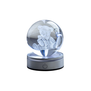 Bomboniera Sfera Cristallo Teddy Bear Crystal Planet Hervit