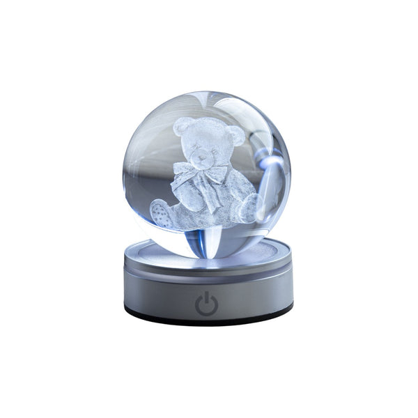 HDCRYSTALGIFTS Sfera Di Cristallo Con Lupo Inciso 3D, 60mm, Base Treppiede In Metallo, Portafortuna Feng Shui, Regalo - 5