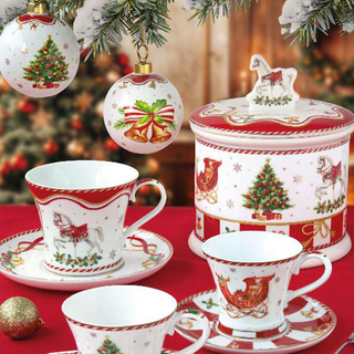 Biscottiera "Chistmas Tale" Easy Life Ø14xh.16,5 cm.