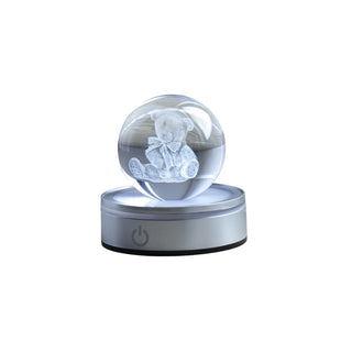 Bomboniera Sfera Cristallo Teddy Bear Crystal Planet Hervit