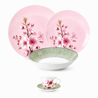 Servizio di Piatti+ Caffè da 48 pz. “Spring” Fade Maison