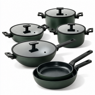 Set Batteria Di Pentole 10 Pz. "Titan Pro Green" Sambonet